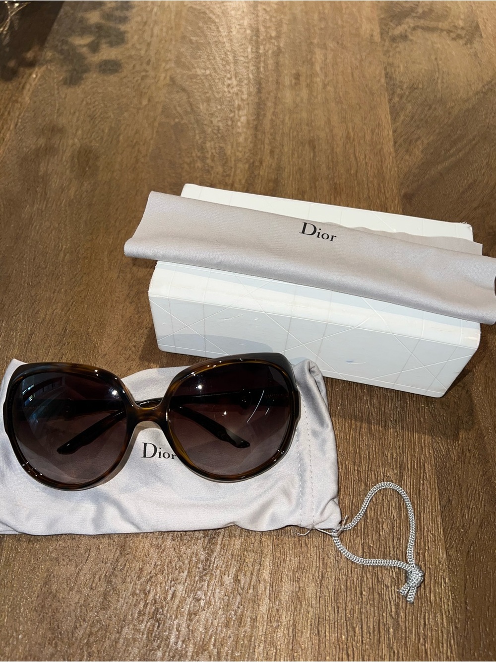 Dior Oversized Tortoiseshell Brown Gradient Sunglasses - Picture 5 of 6